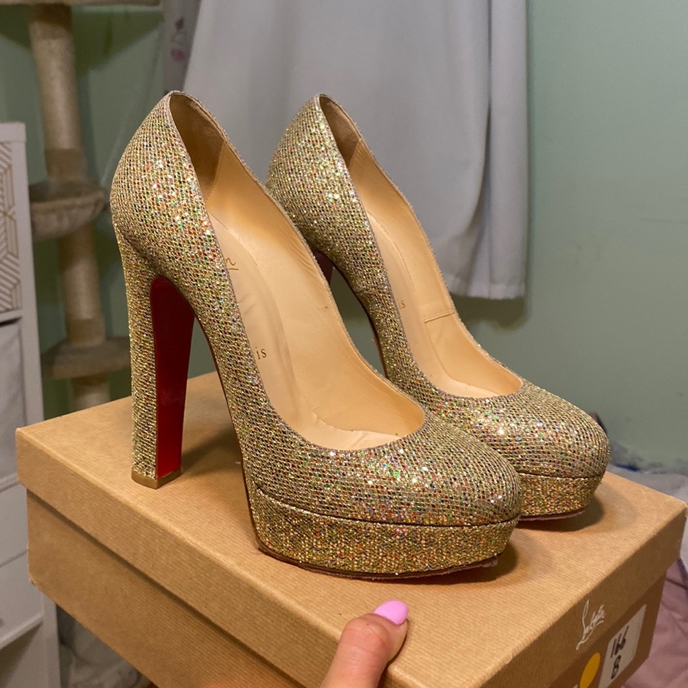 Christian Louboutin Glitter Bibi Pumps 37.5